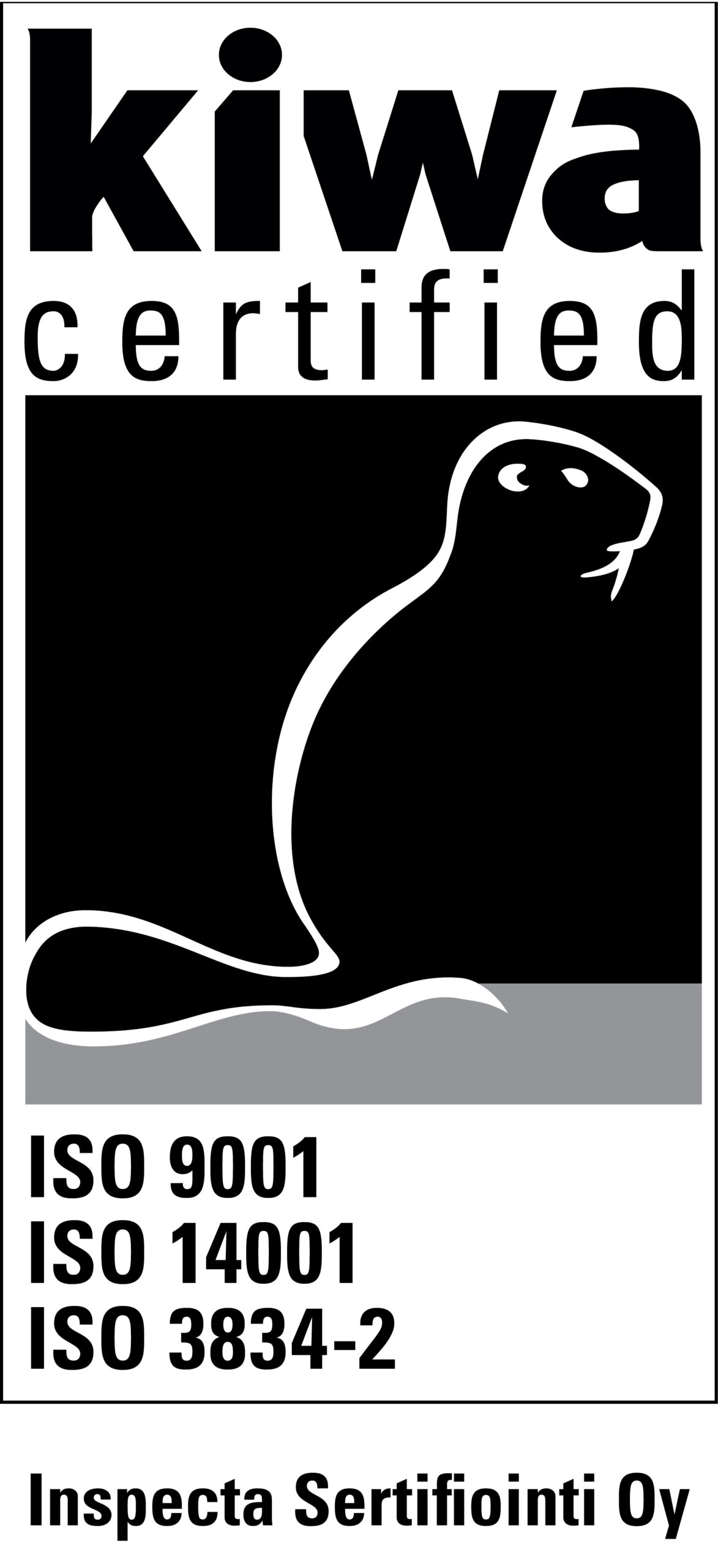 Paakkilan Konepaja – Kiwa Inspecta -sertifioitu ISO 9001, ISO 14001 ja ISO 3834-2